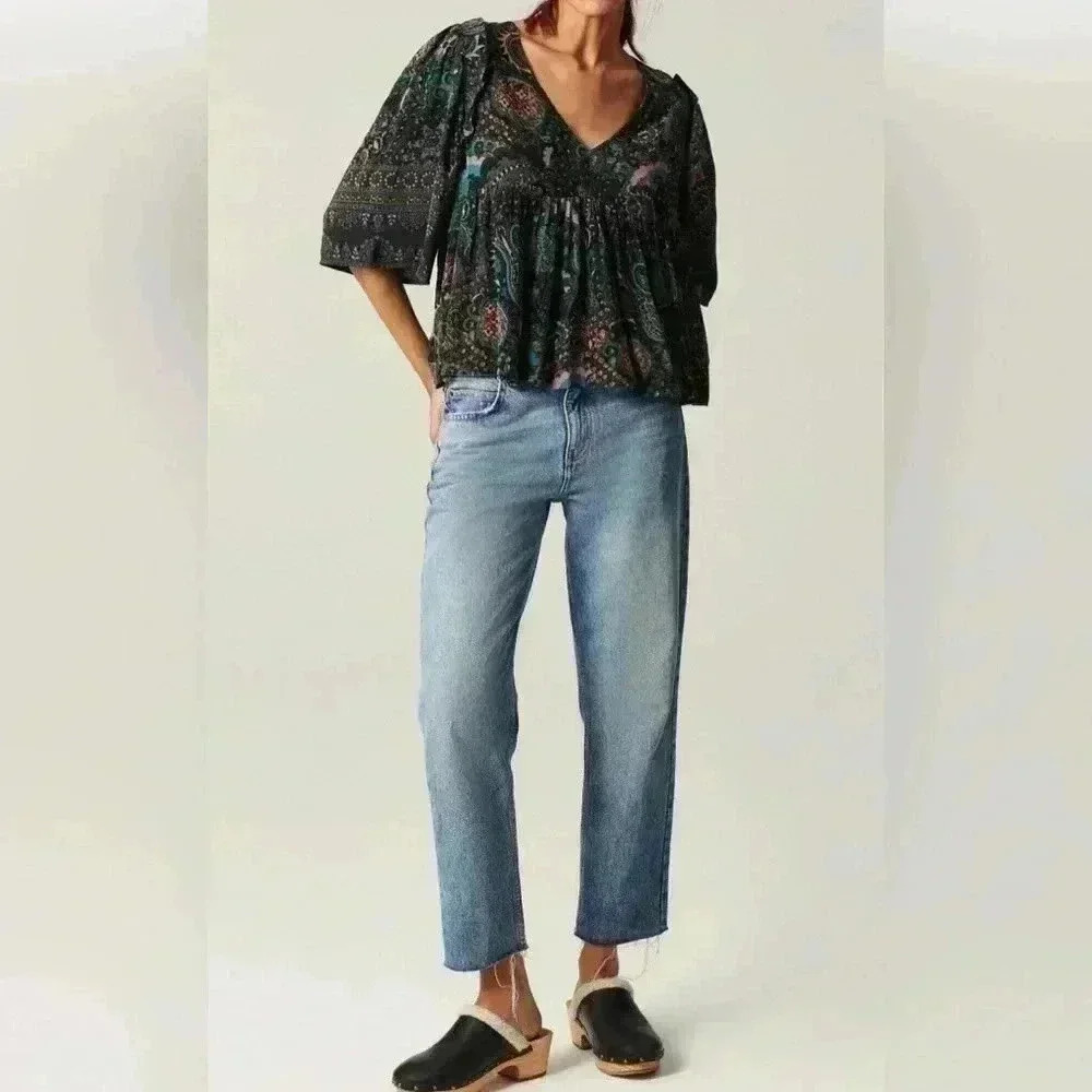 NWT ba&sh Multicolor Paisley Blouse - Picture 2 of 16